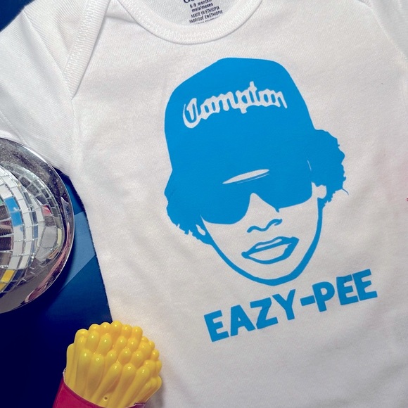 EAZY PEE funny smokn Gangsta Rap Godfather Compton hip-hop soft baby onesie 6-9M - Picture 9 of 15